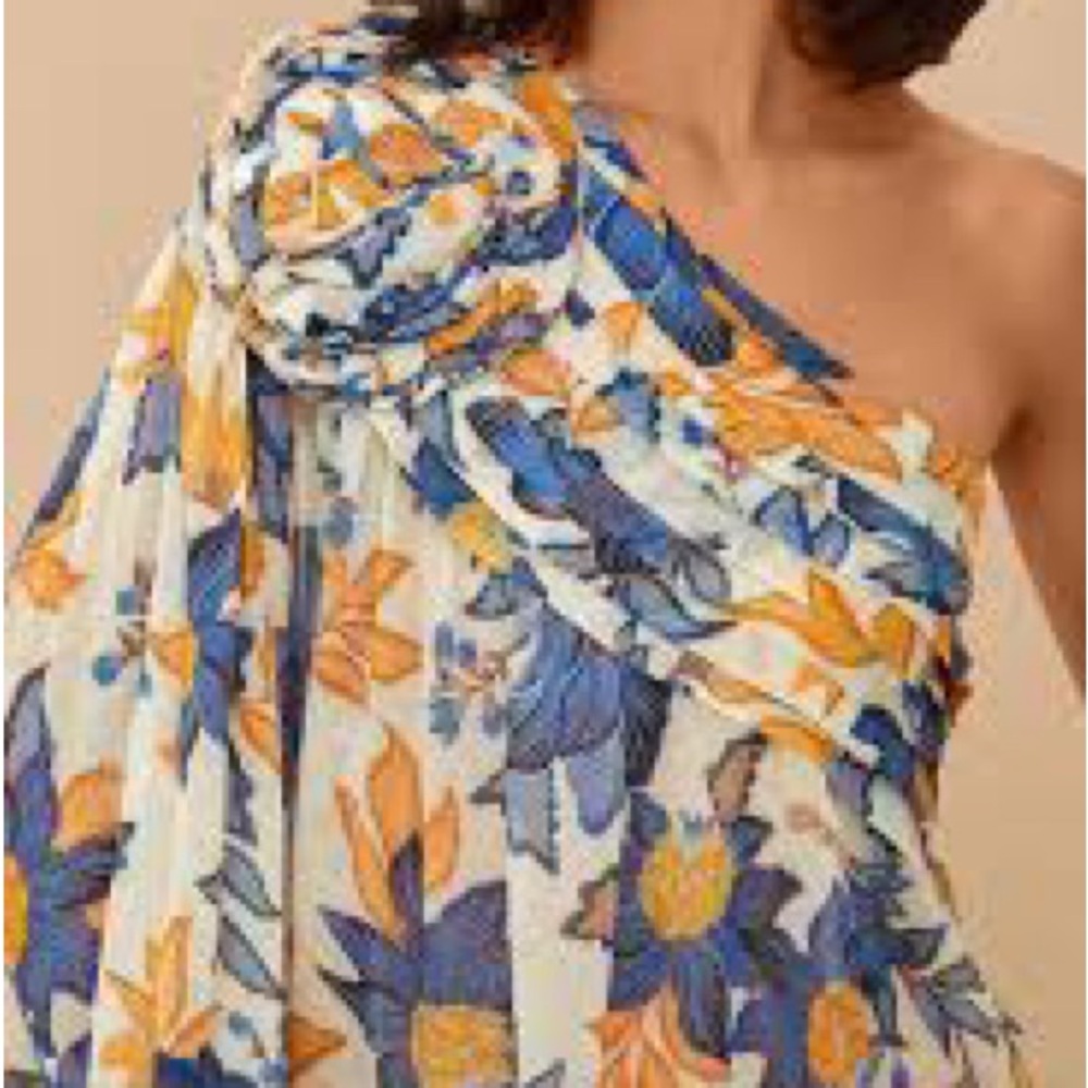 Farm Rio Floral One-Shoulder Dress